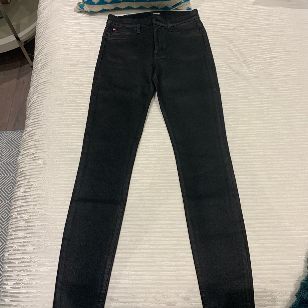HUDSON Black Leather Look Jeans